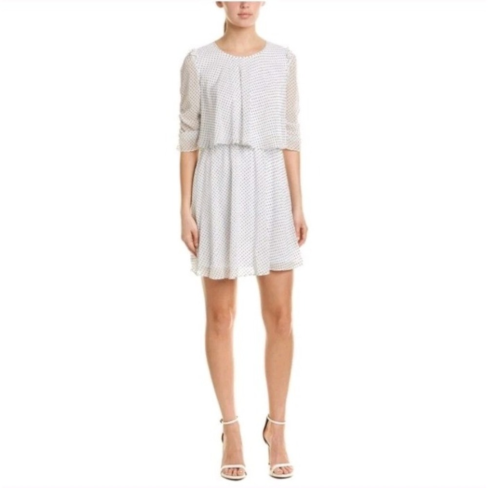 Avec Les Filles Clip Polka Dot Popover Key Hole Dress